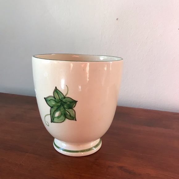 Vintage hand painted ivy cachepot vase - Picture 2 of 6